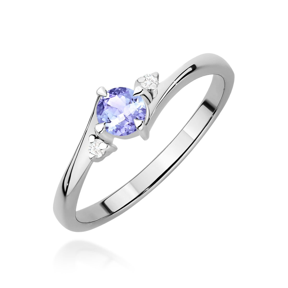 Inel Aur 9K cu Tanzanit 0.35 ct si Diamante Naturale 0.03 ct