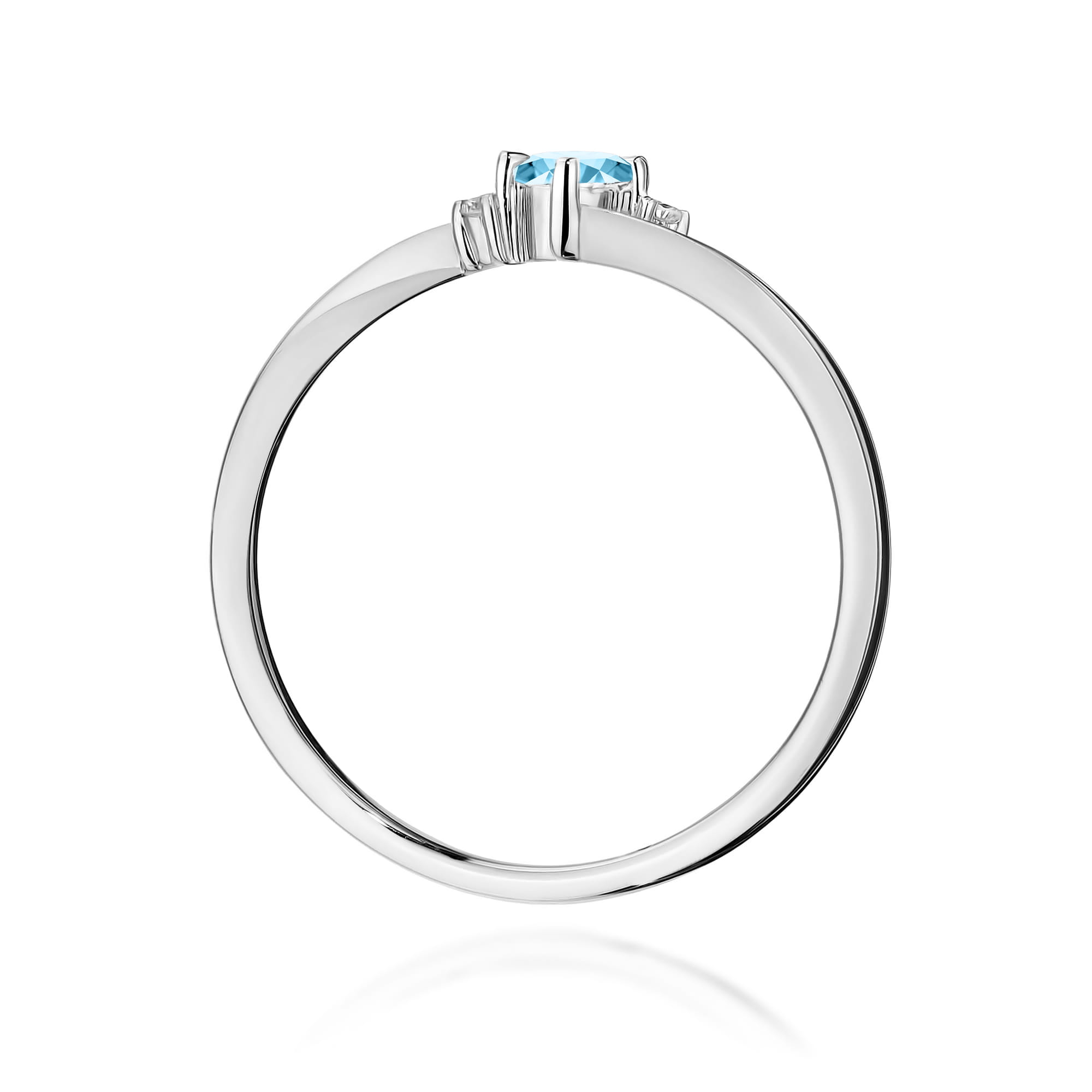Inel Aur 9K cu Topaz Swiss 0.15 ct si Diamante Naturale 0.02 ct