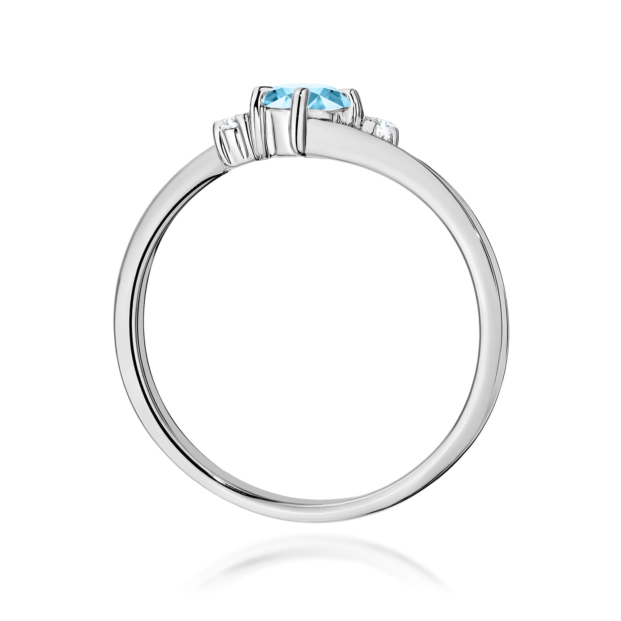 Inel Aur 9K cu Topaz Swiss 0.25 ct si Diamante Naturale 0.03 ct