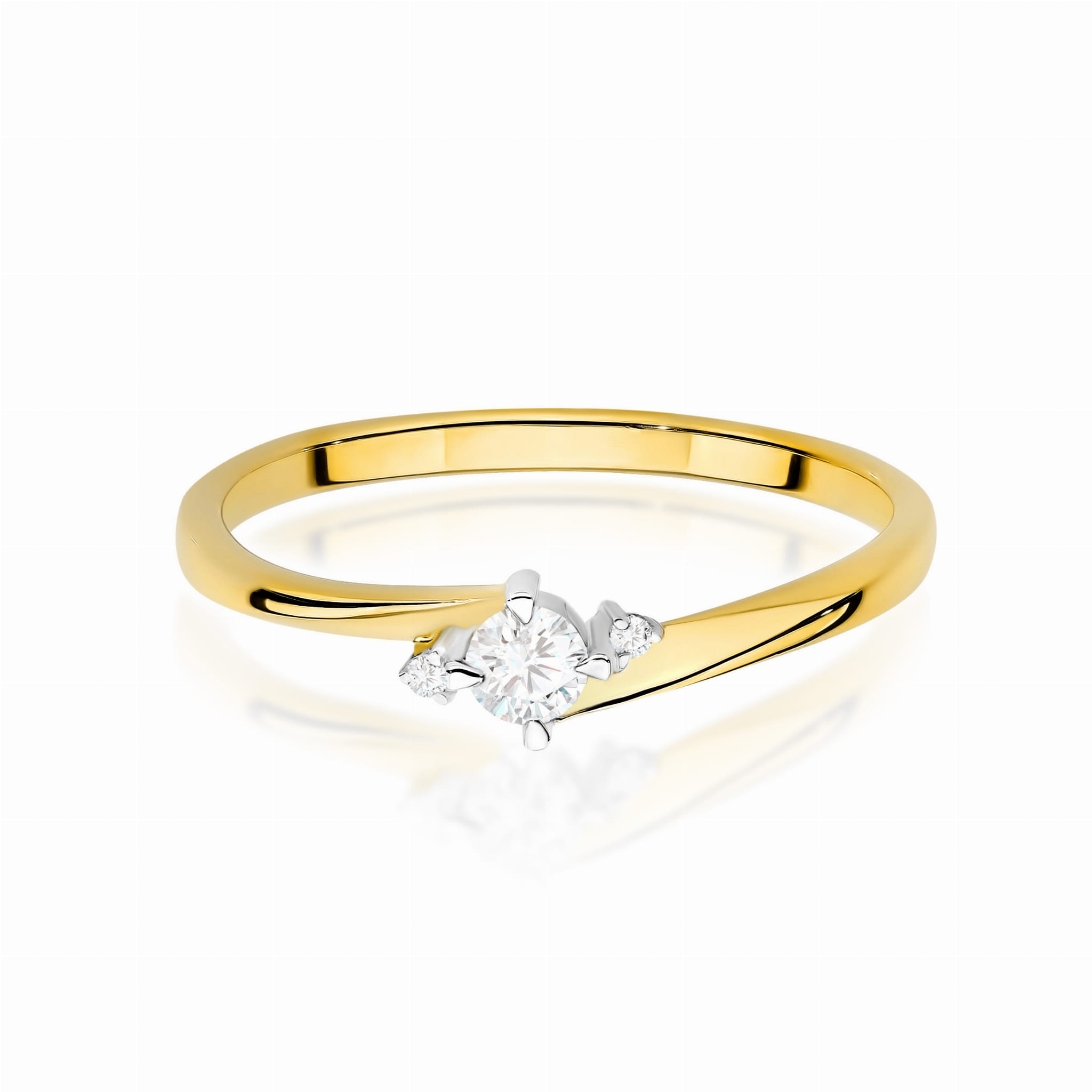 Inel Aur 9K cu Diamante de Laborator 0.12 ct