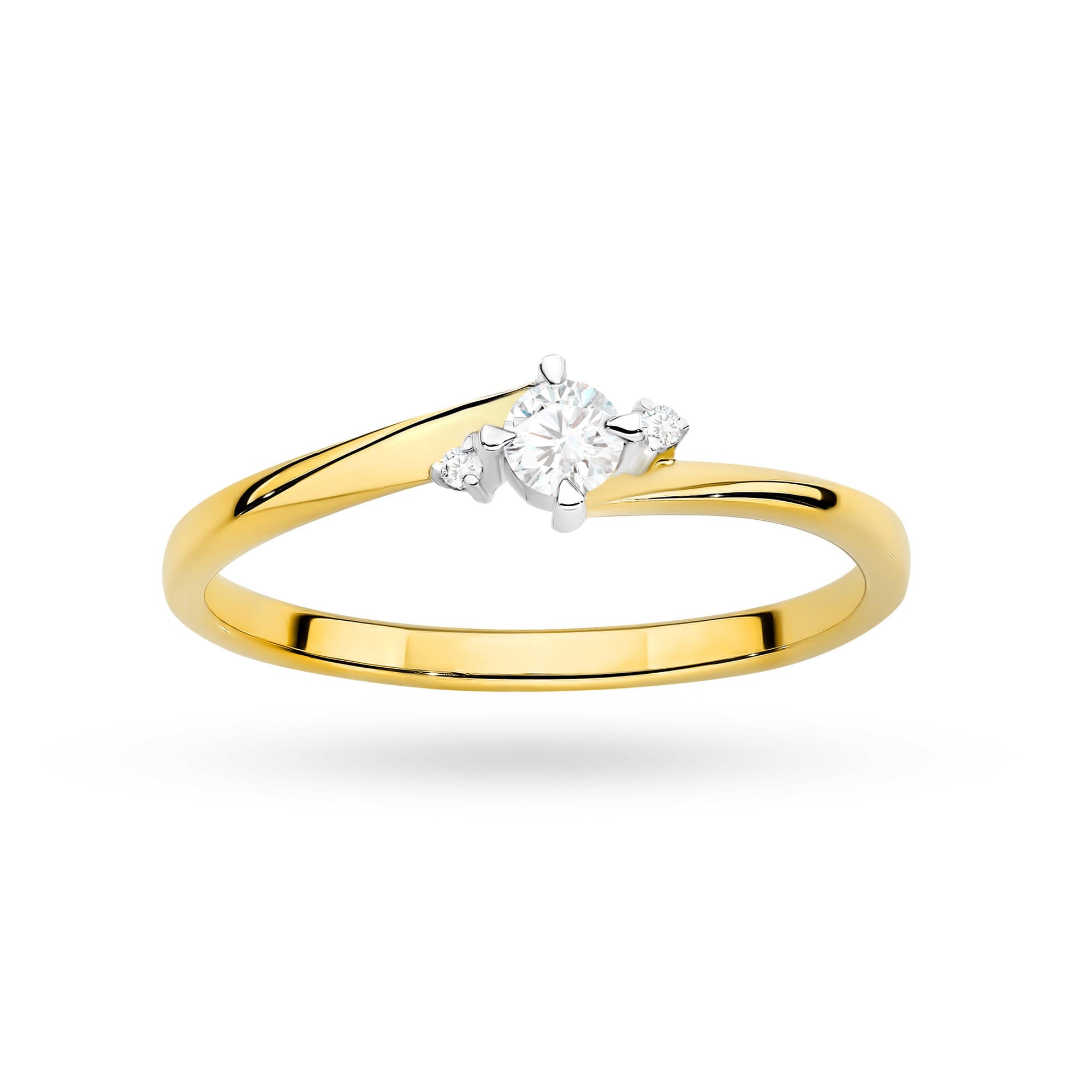 Inel Aur 9K cu Diamante de Laborator 0.12 ct
