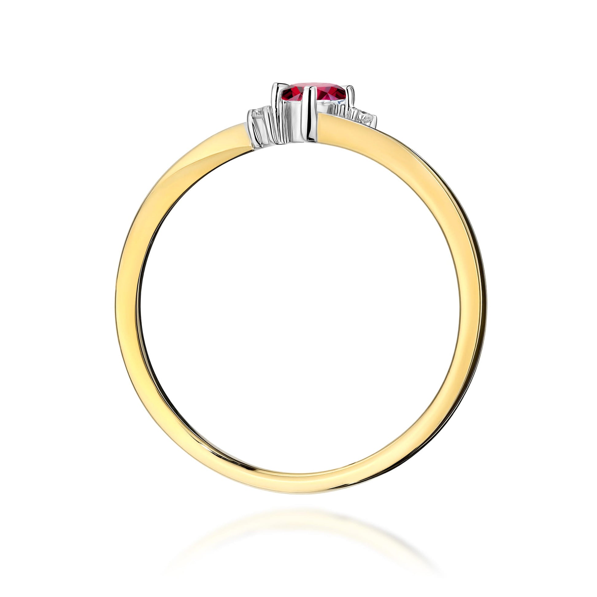 Inel Aur 9K cu Rubin 0.15 ct si Diamante Naturale 0.02 ct