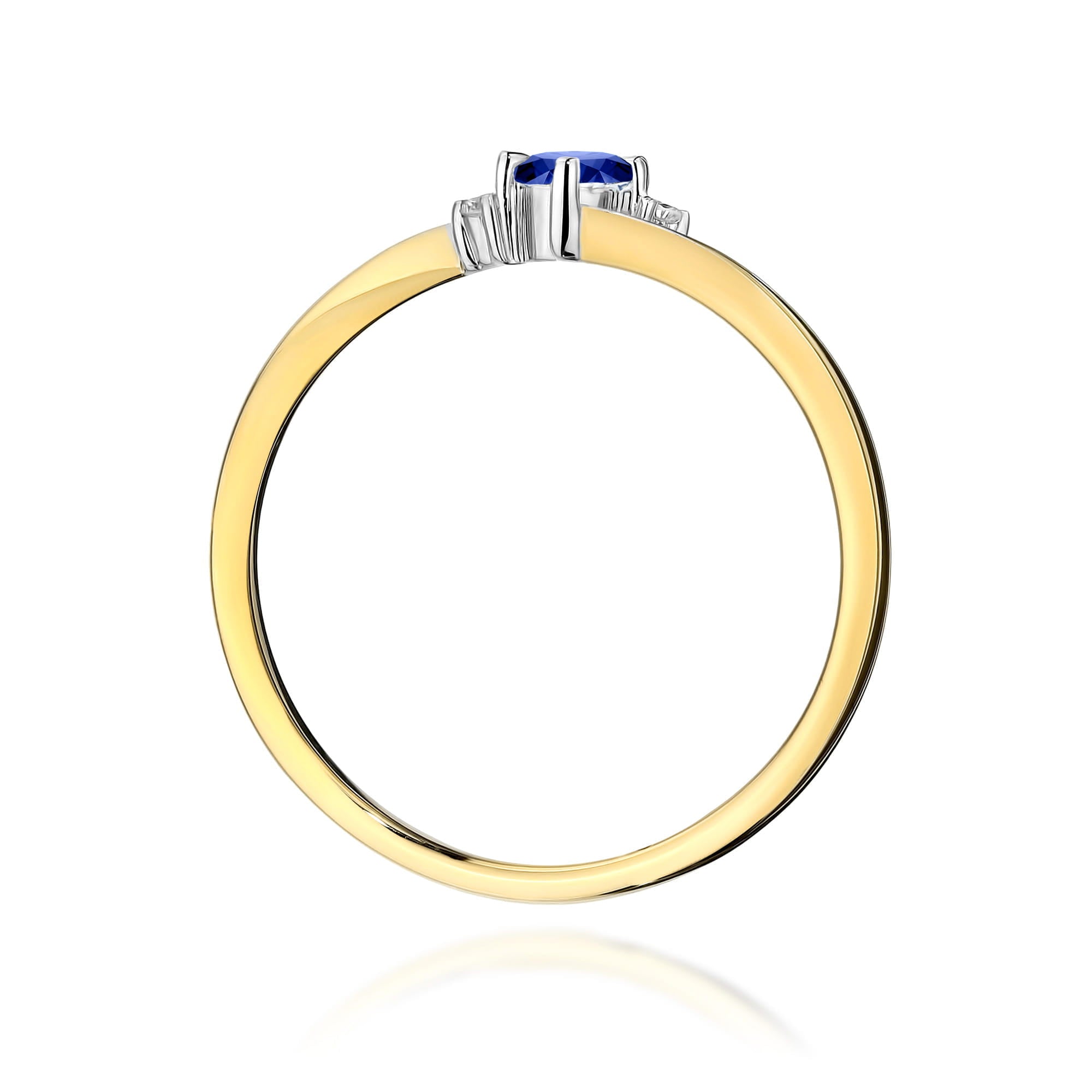 Inel Aur 9K cu Safir 0.15 ct si Diamante Naturale 0.02 ct
