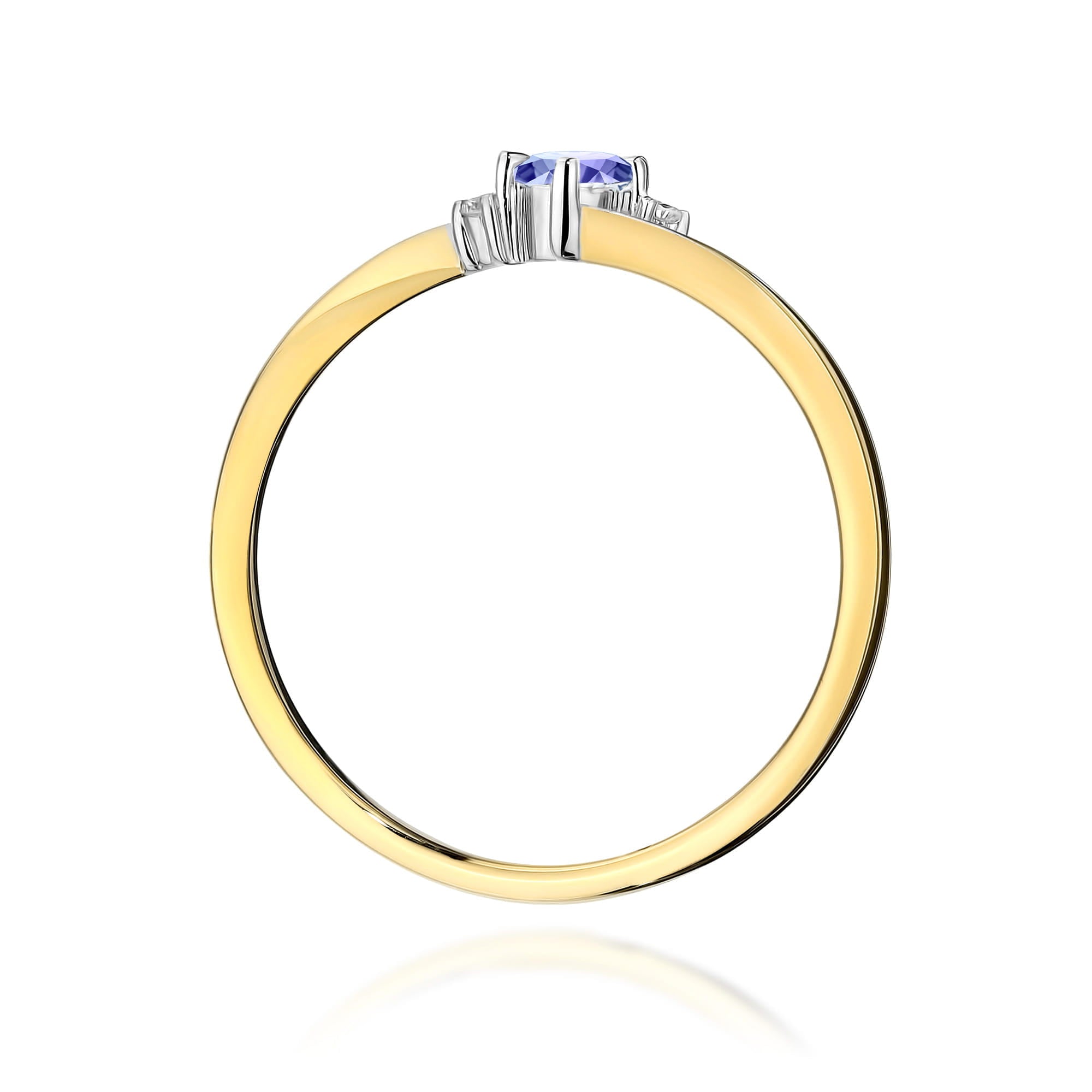Inel Aur 9K cu Tanzanit 0.15 ct si Diamante Naturale 0.02 ct