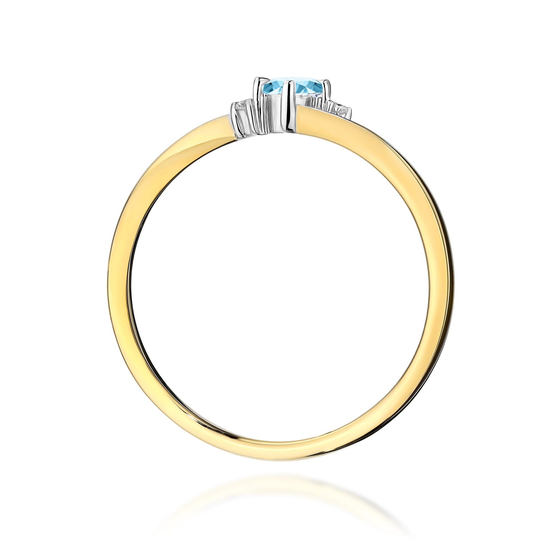 Inel Aur 9K cu Topaz Swiss 0.15 ct si Diamante Naturale 0.02 ct