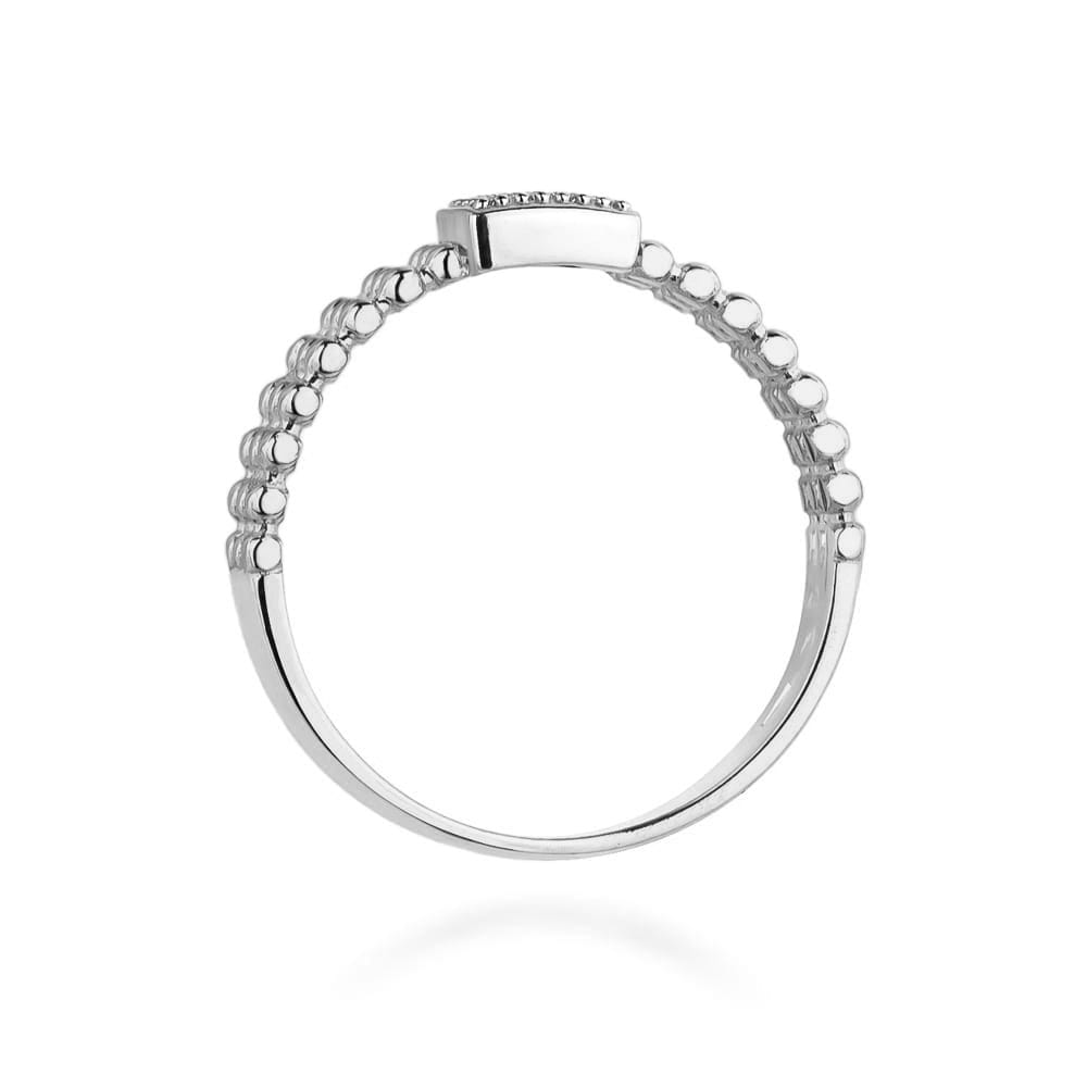 Inel Aur 9K cu Diamante Naturale Negre 0.08 ct