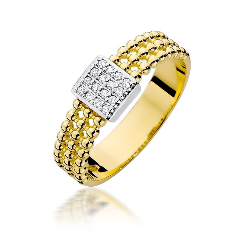 Inel Aur 9K cu Diamante Naturale 0.08 ct