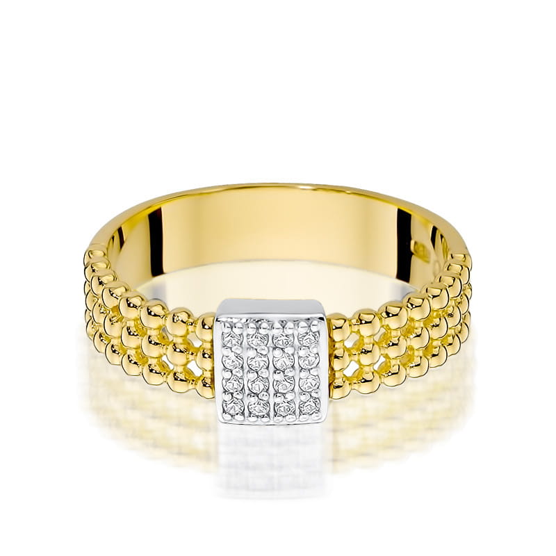 Inel Aur 9K cu Diamante Naturale 0.08 ct