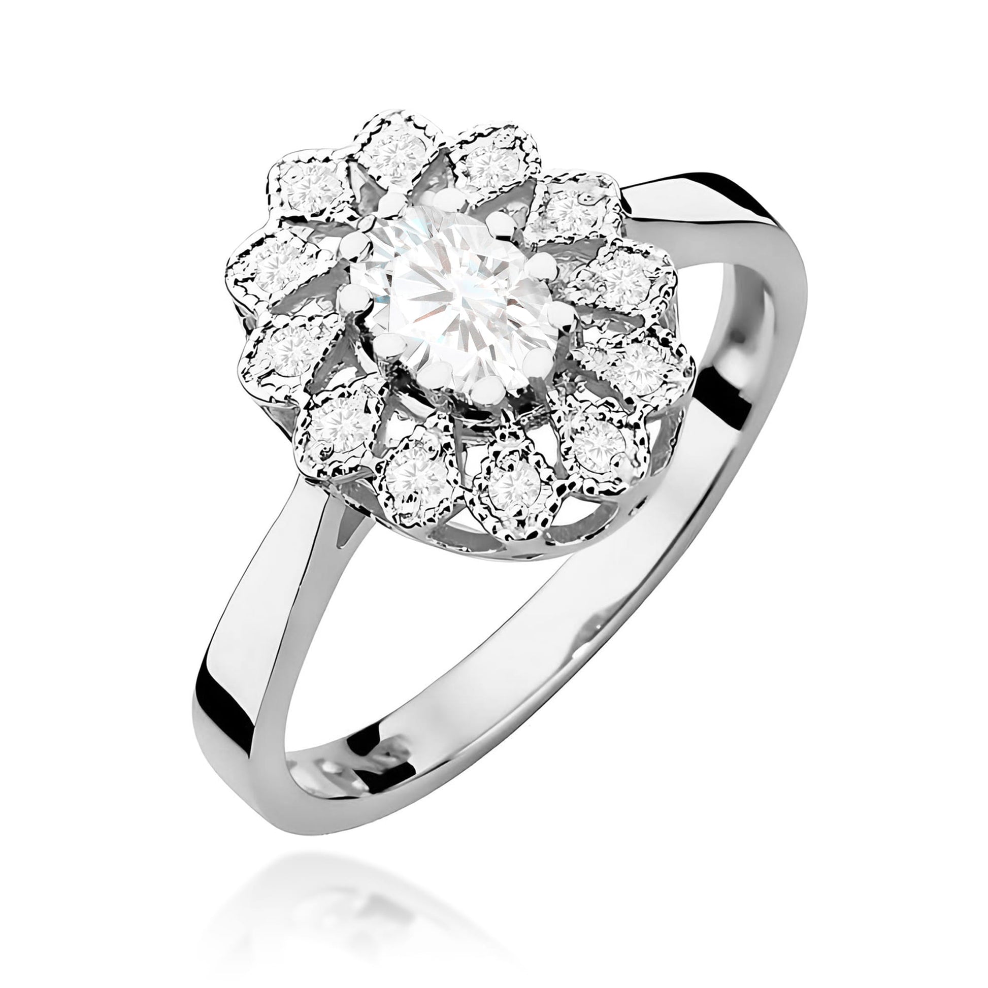 Inel Aur 14K Diamant Cultivat în Laborator 0,40ct Oval Model W0354