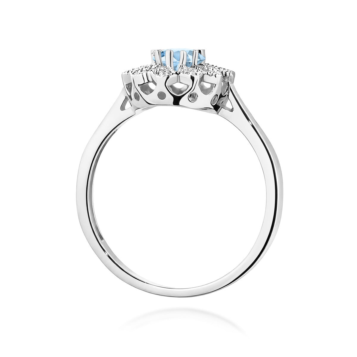 Inel Aur 9K cu Diamante Albastru de Laborator 0.60 ct
