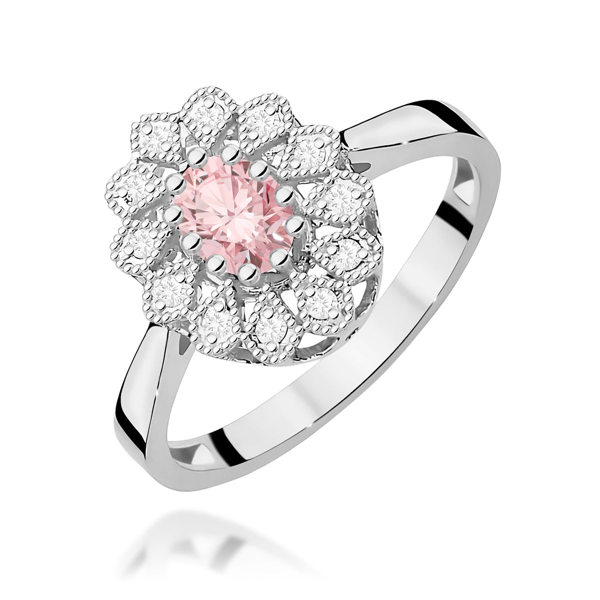 Inel Aur 9K cu Diamante Roz de Laborator 0.60 ct