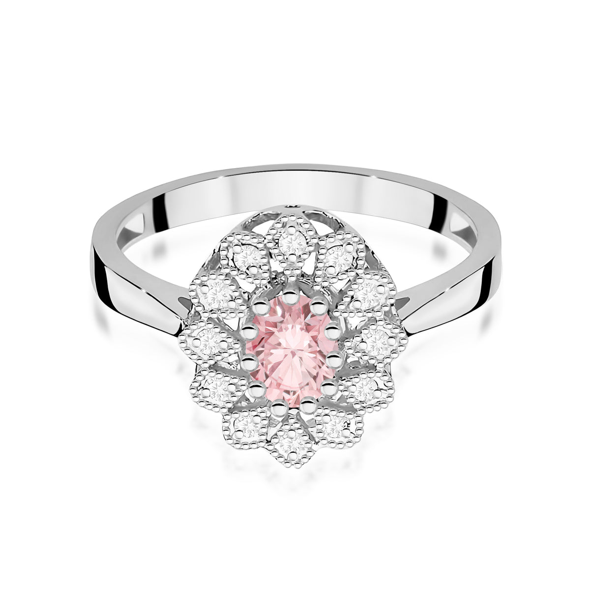 Inel Aur 9K cu Diamante Roz de Laborator 0.60 ct
