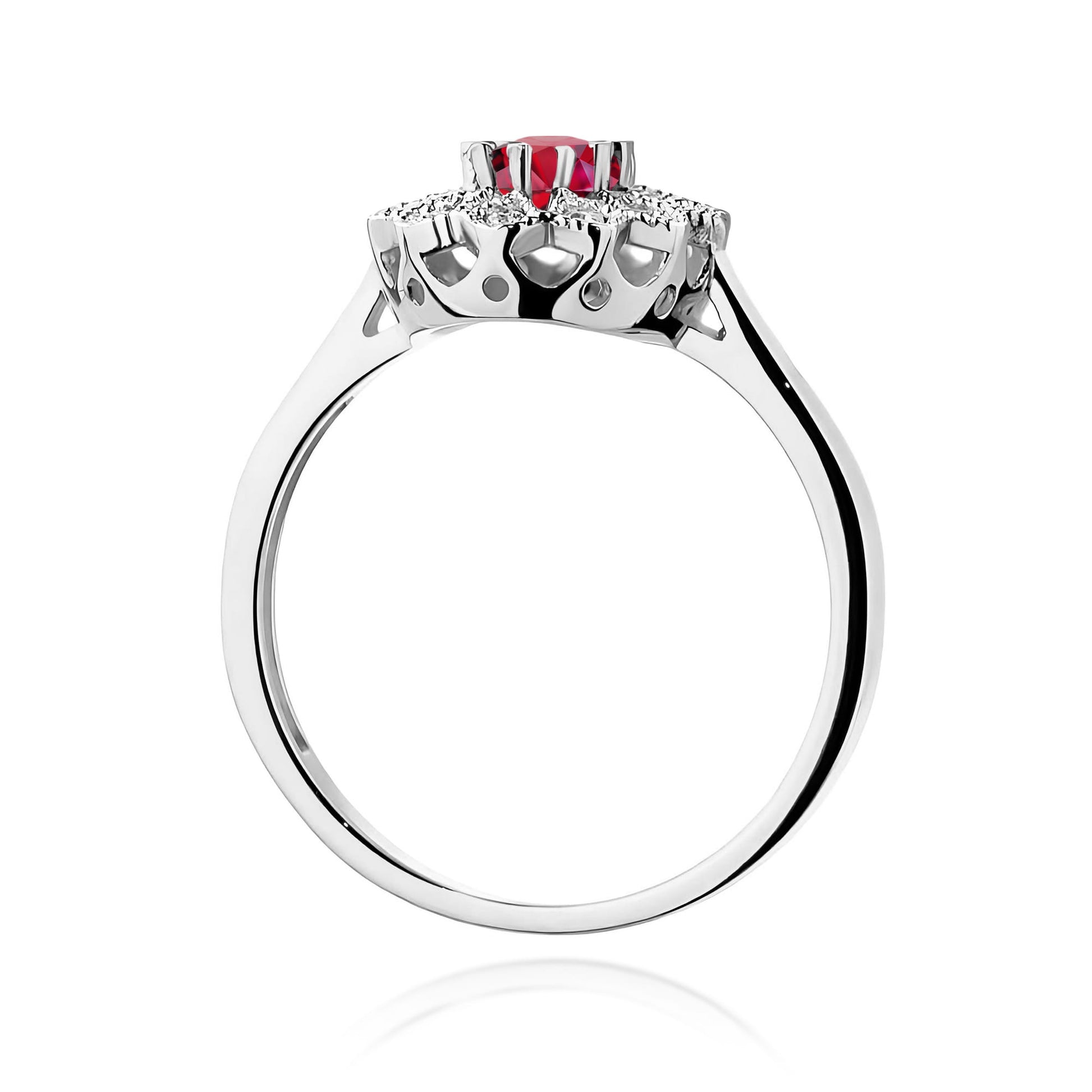 Inel Aur 9K cu Rubin 0.60 ct si Diamante Naturale 0.10 ct
