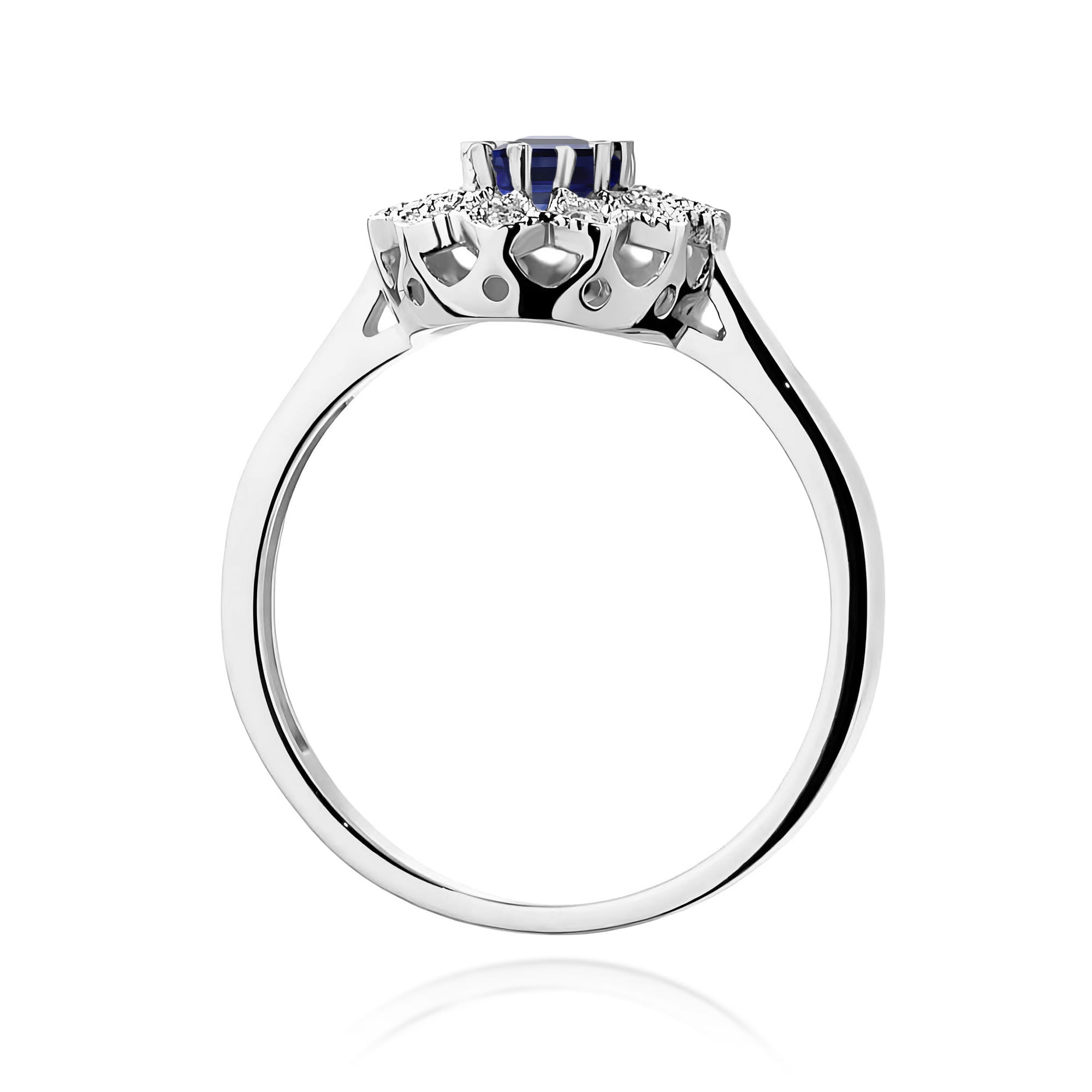 Inel Aur 9K cu Safir 0.70 ct si Diamante Naturale 0.10 ct