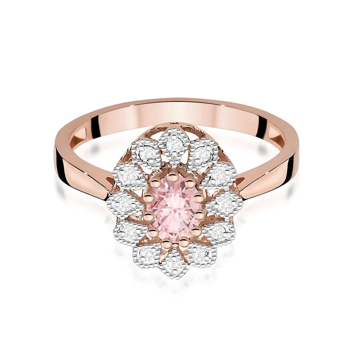 Inel Aur 14K cu Diamante Roz de Laborator 0.60 ct