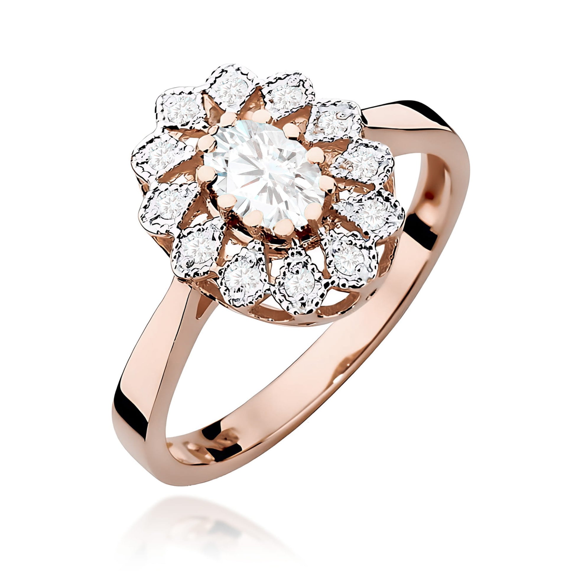 Inel Aur 14K Diamant Cultivat în Laborator 0,40ct Oval Model W0354