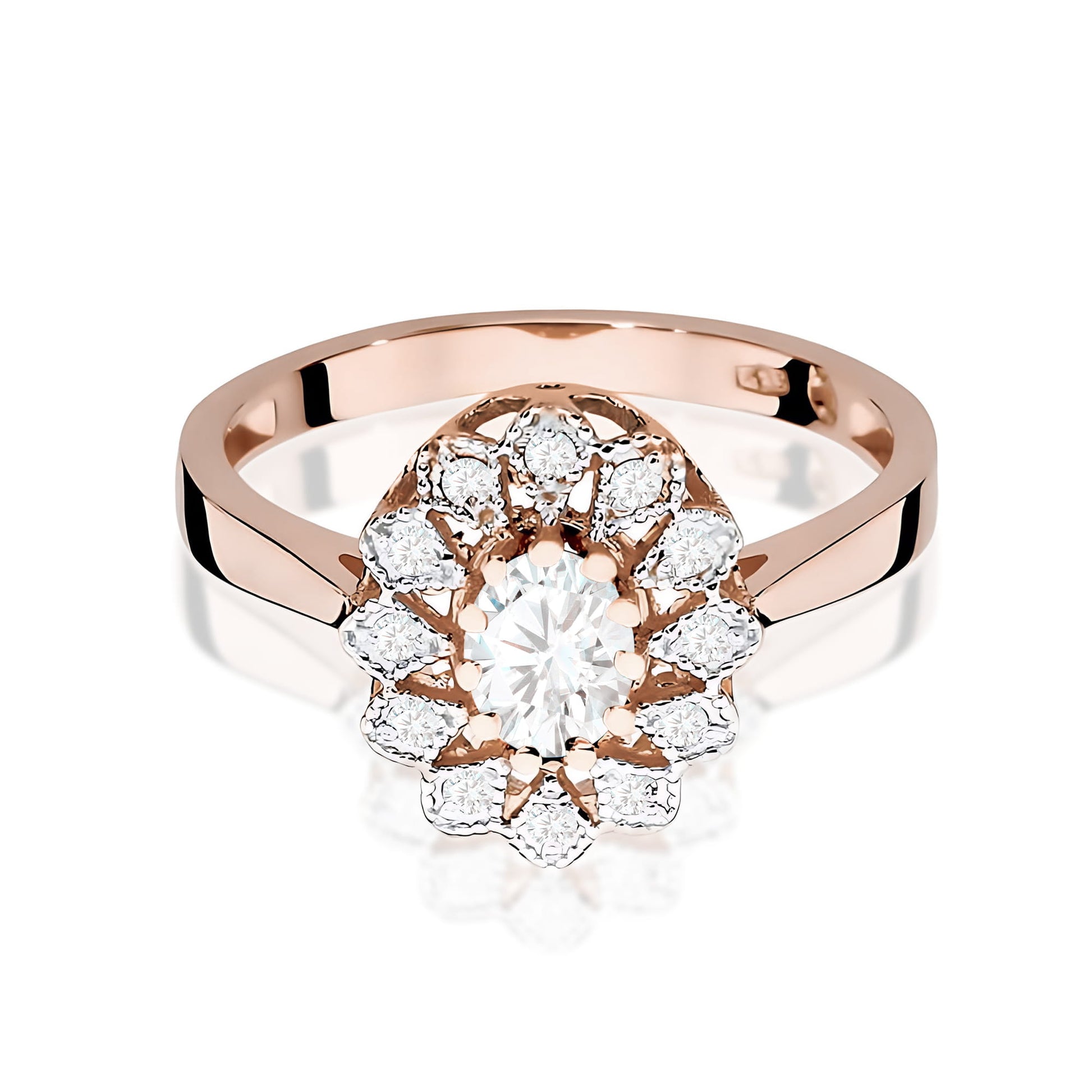 Inel Aur 14K Diamant Cultivat în Laborator 0,40ct Oval Model W0354