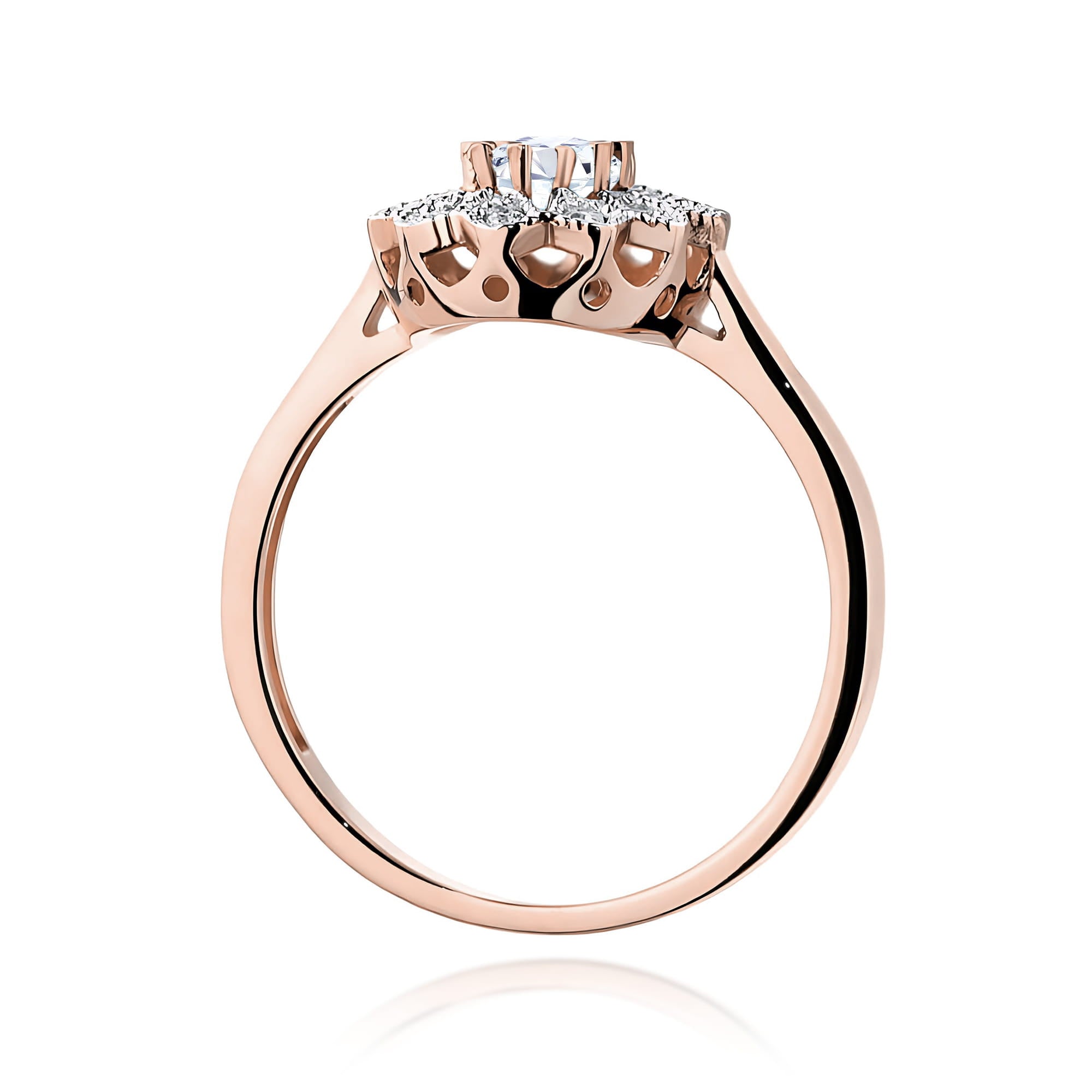 Inel Aur 14K Diamant Cultivat în Laborator 0,40ct Oval Model W0354