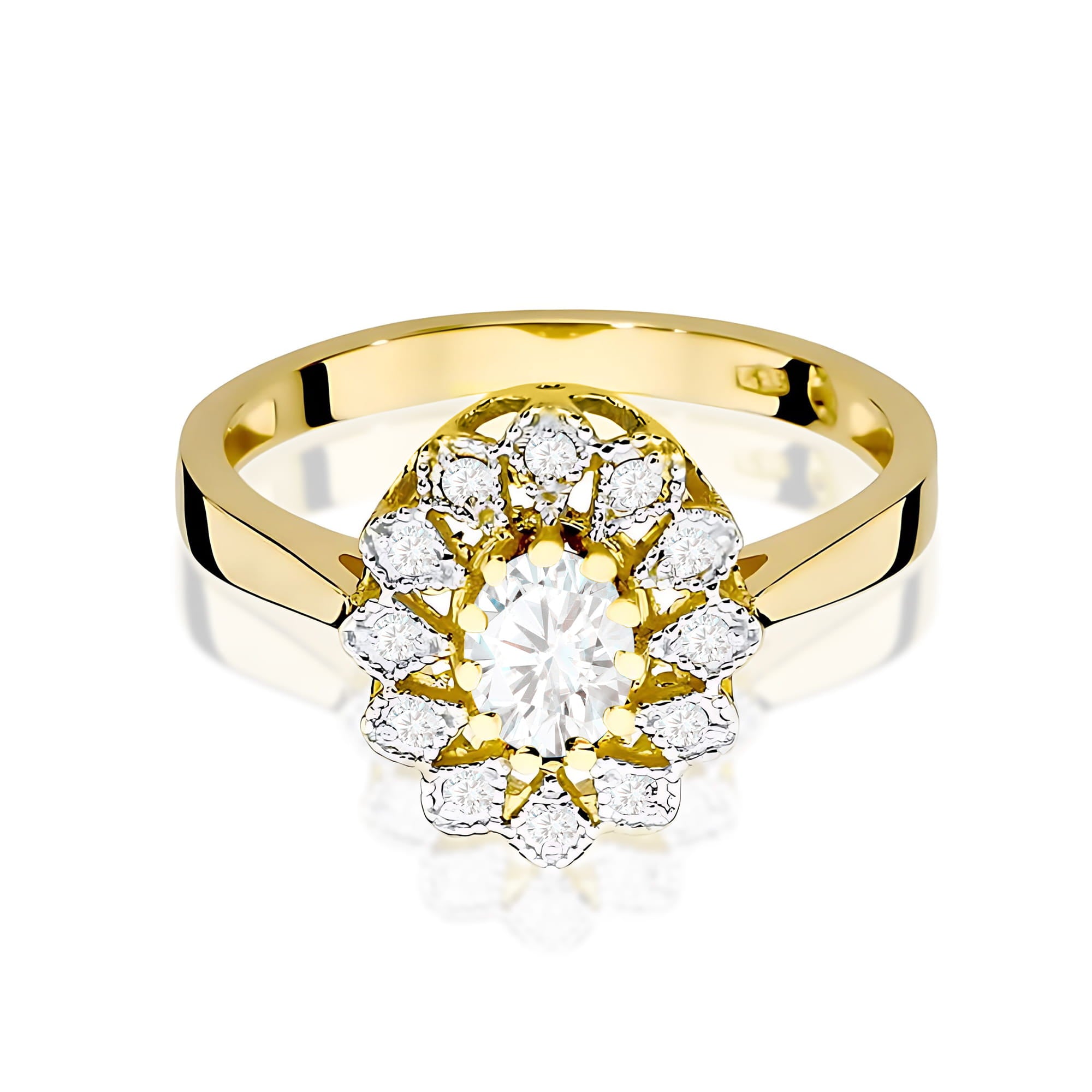 Inel Aur 14K Diamant Cultivat în Laborator 0,40ct Oval Model W0354