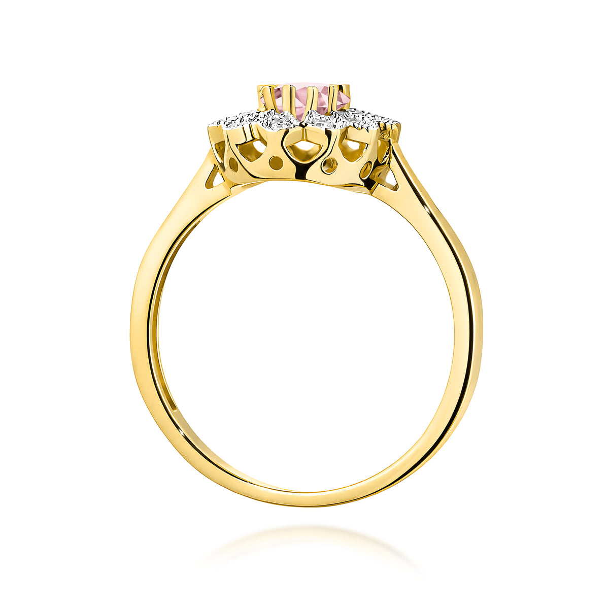 Inel Aur 9K cu Diamante Roz de Laborator 0.60 ct