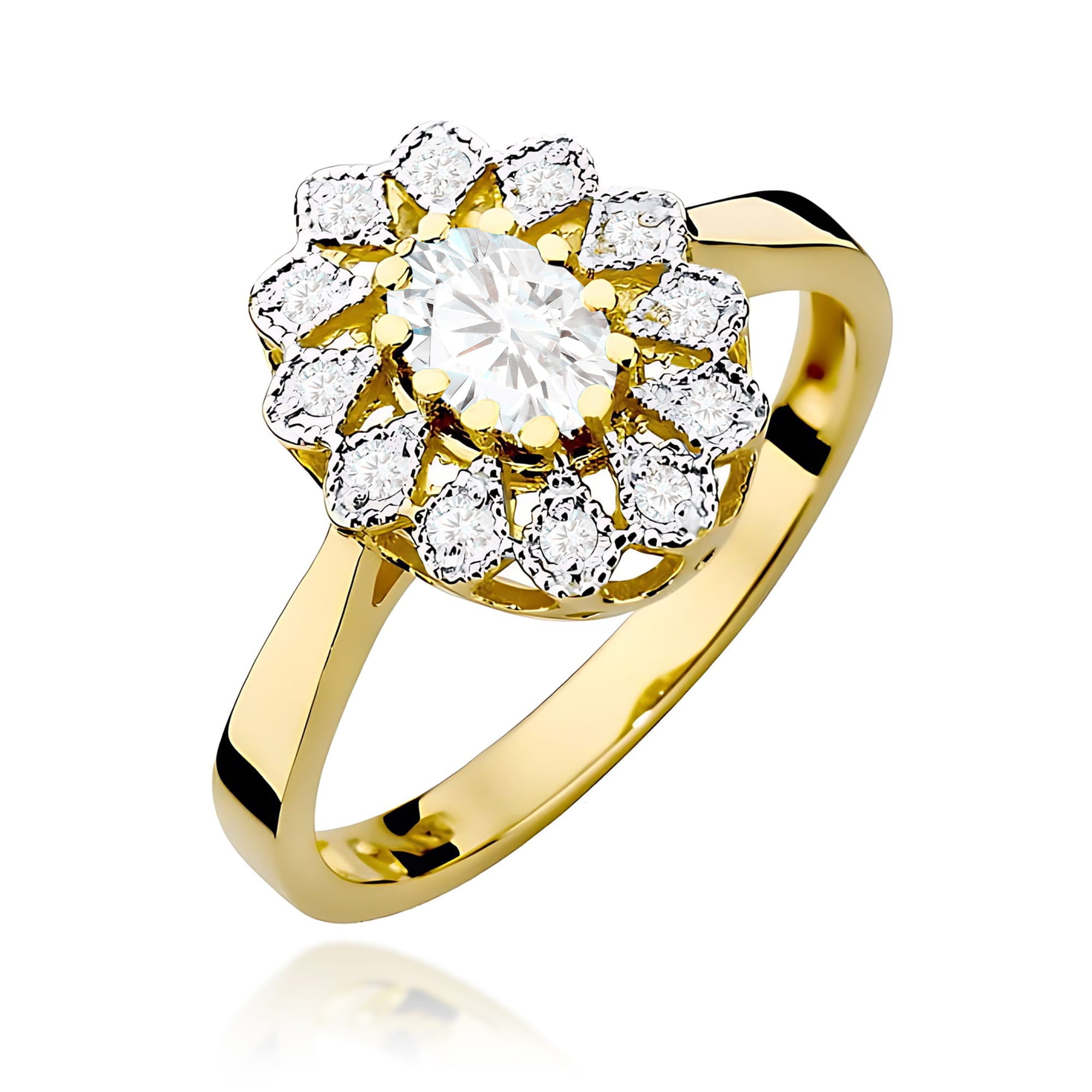 Inel Aur 9K cu Diamante de Laborator 0.50 ct