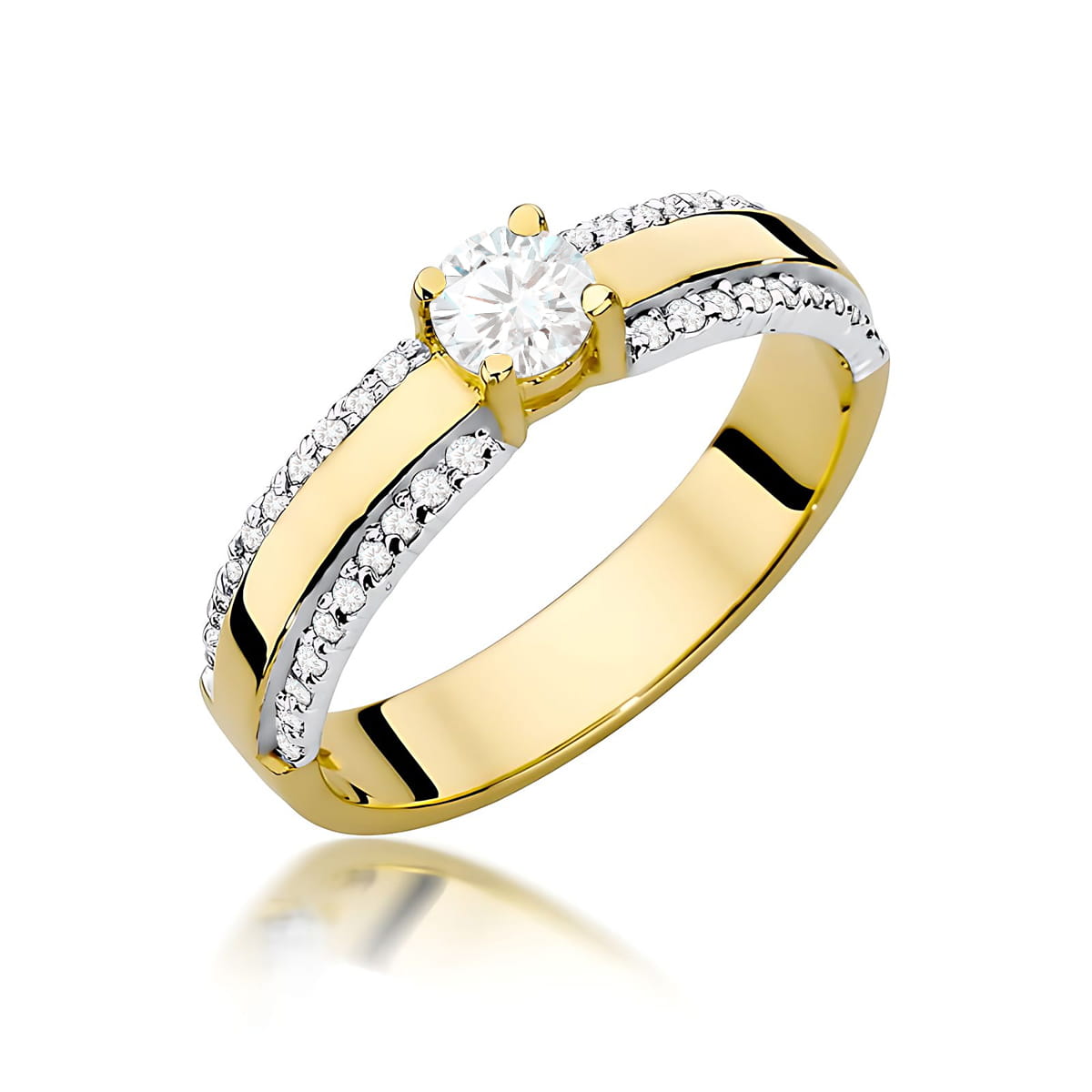 Inel Aur 9K cu Diamante de Laborator 0.45 ct