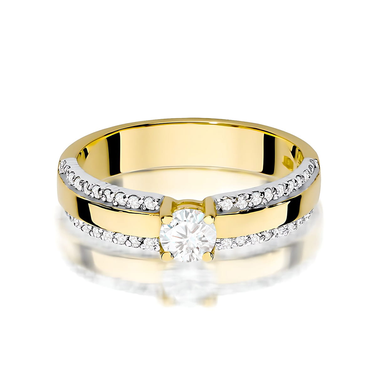 Inel Aur 9K cu Diamante de Laborator 0.45 ct