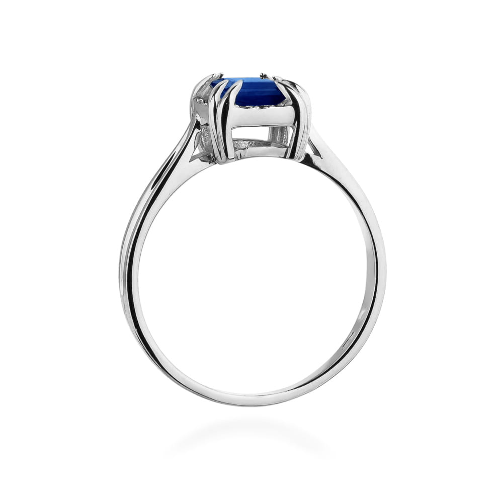 Inel Aur 9K cu Safir 0.70 ct si Diamante Naturale 0.06 ct
