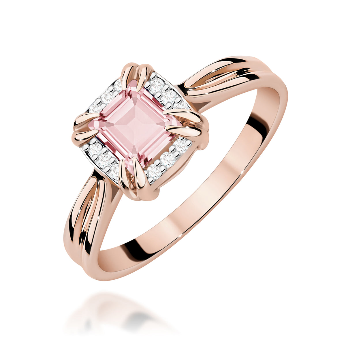 Inel Aur 14K cu Diamante Roz de Laborator 0.56 ct