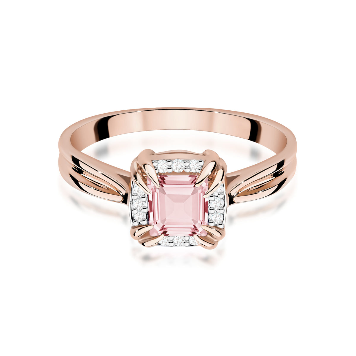 Inel Aur 14K cu Diamante Roz de Laborator 0.56 ct