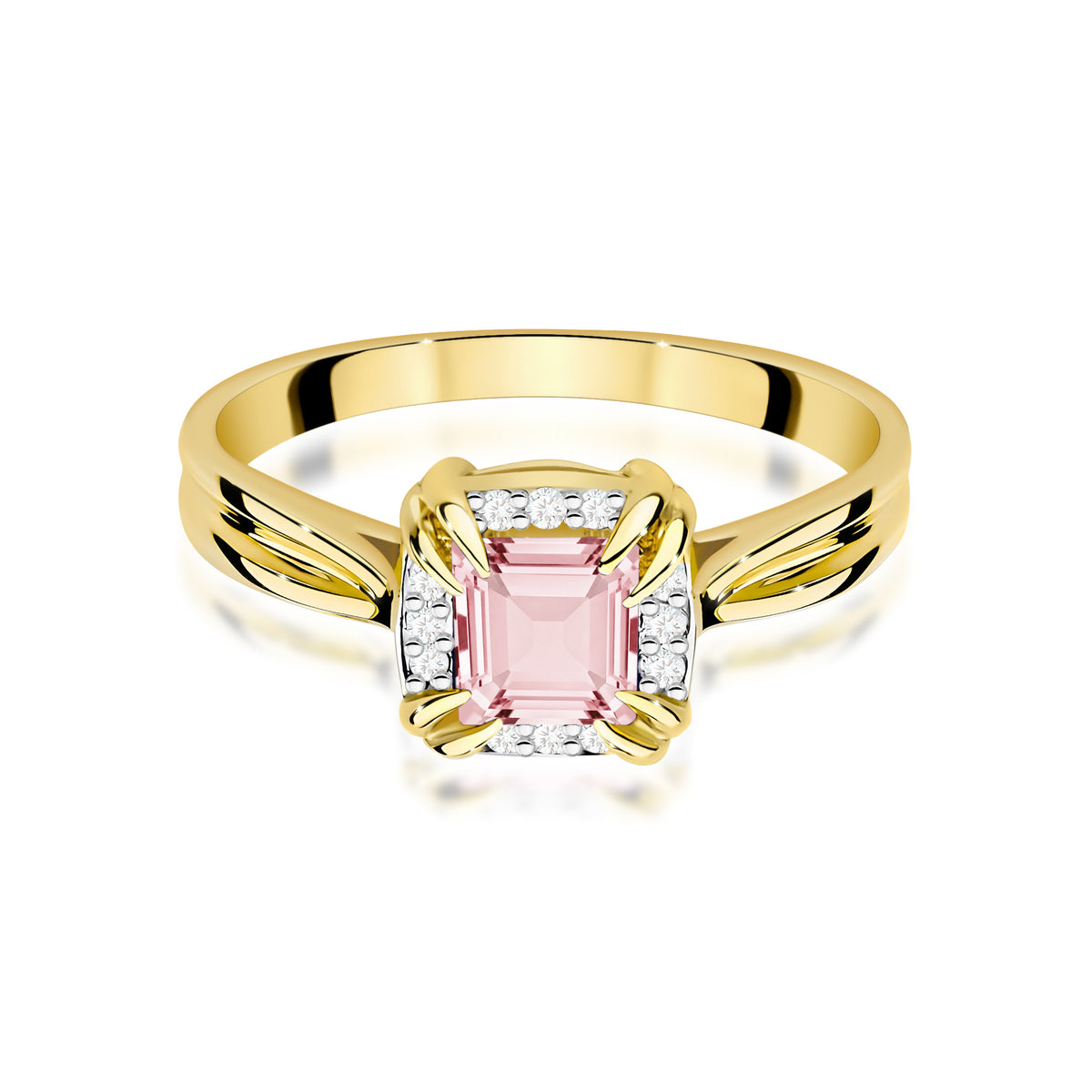 Inel Aur 14K cu Diamante Roz de Laborator 0.56 ct