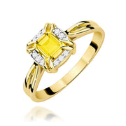 Inel Aur 14K cu Diamante Galben de Laborator 0.56 ct