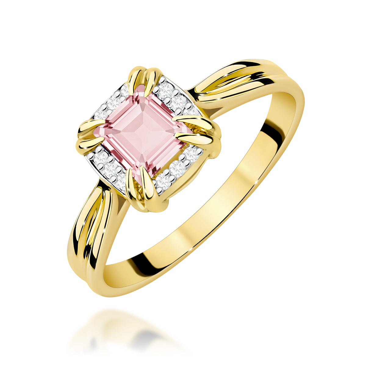 Inel Aur 9K cu Diamante Roz de Laborator 0.56 ct