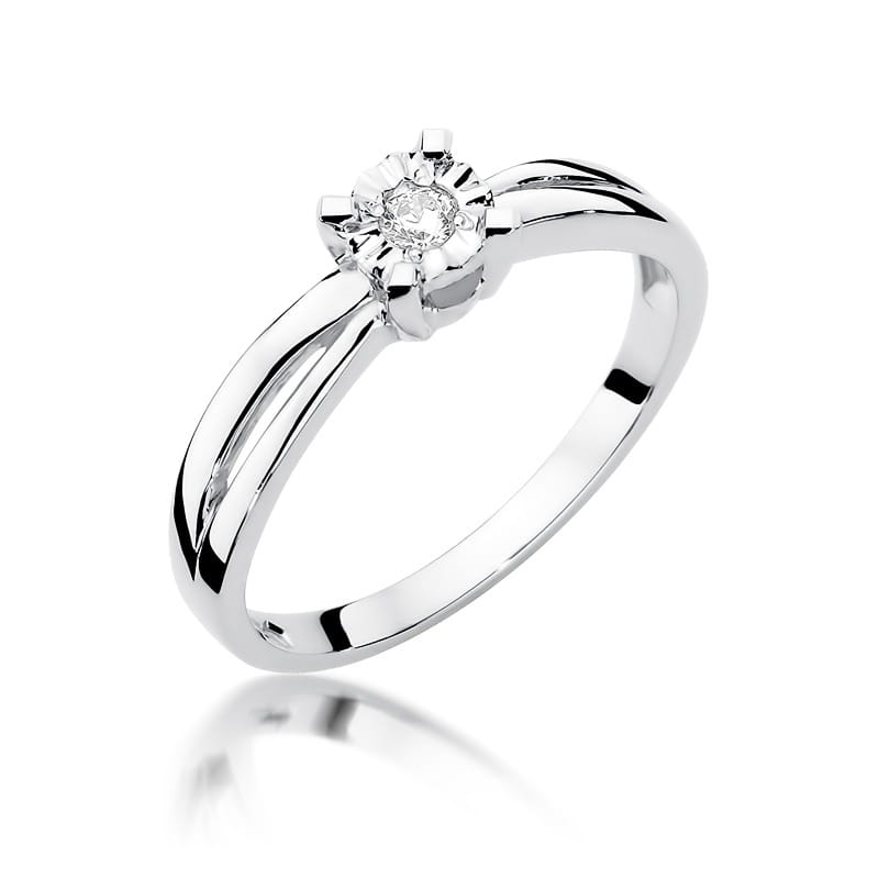 Inel Aur 9K cu Diamant Natural 0.08 ct