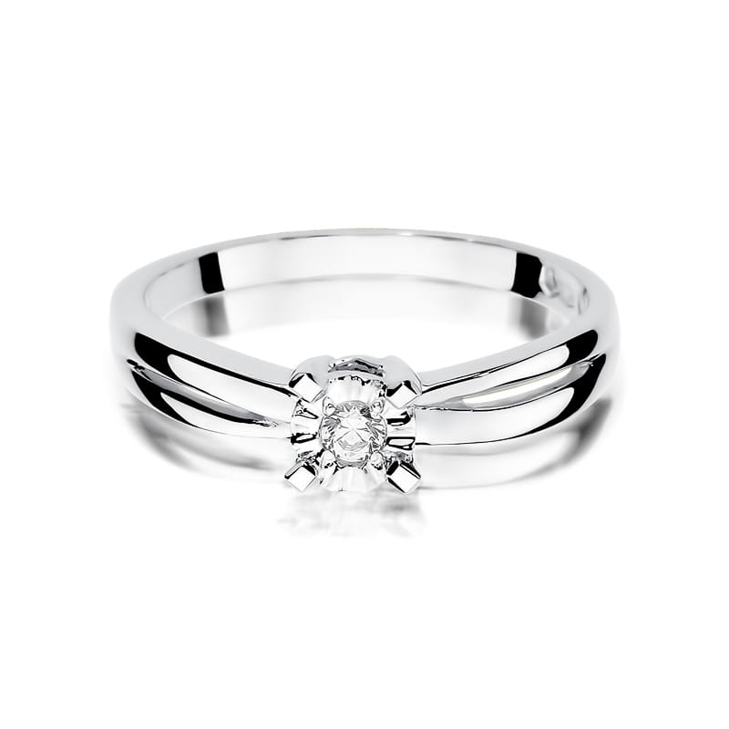 Inel Aur 9K cu Diamant Natural 0.08 ct