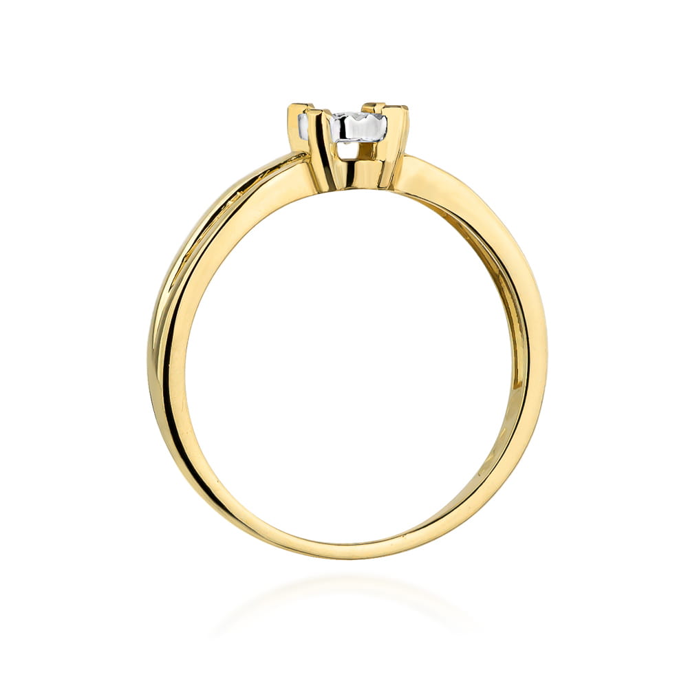 Inel Aur 9K cu Diamant Natural 0.08 ct