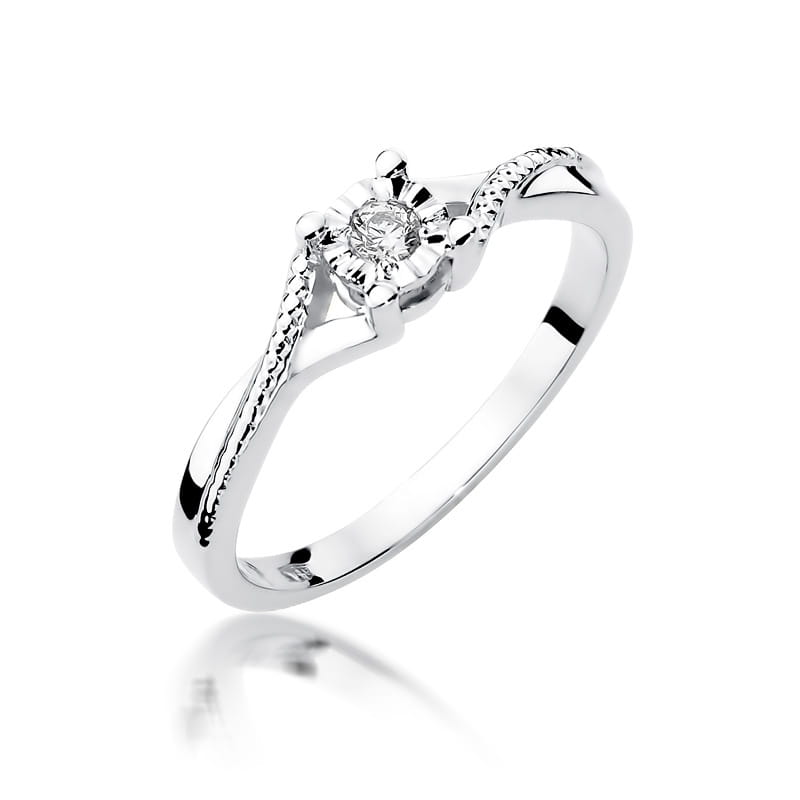 Inel Aur 9K cu Diamant Natural 0.08 ct