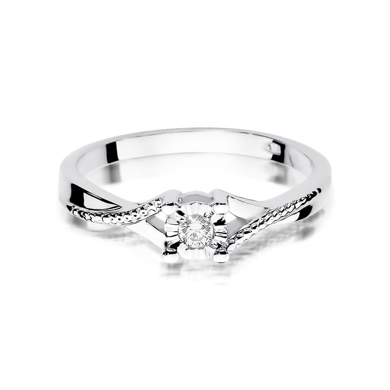 Inel Aur 9K cu Diamant Natural 0.08 ct