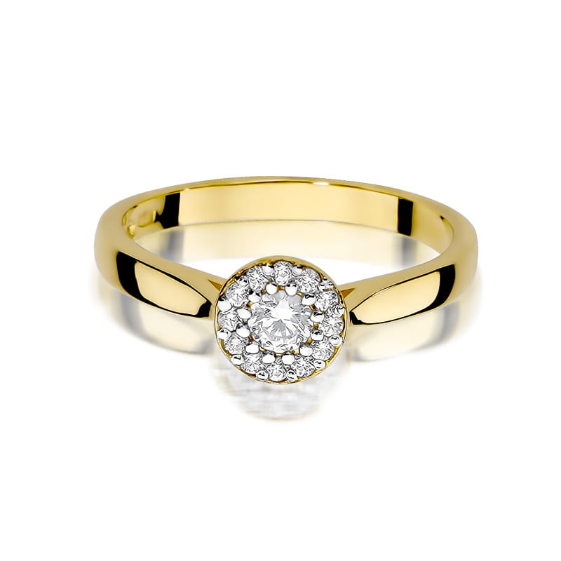 Inel Aur 9K cu Diamante Naturale 0.22 ct
