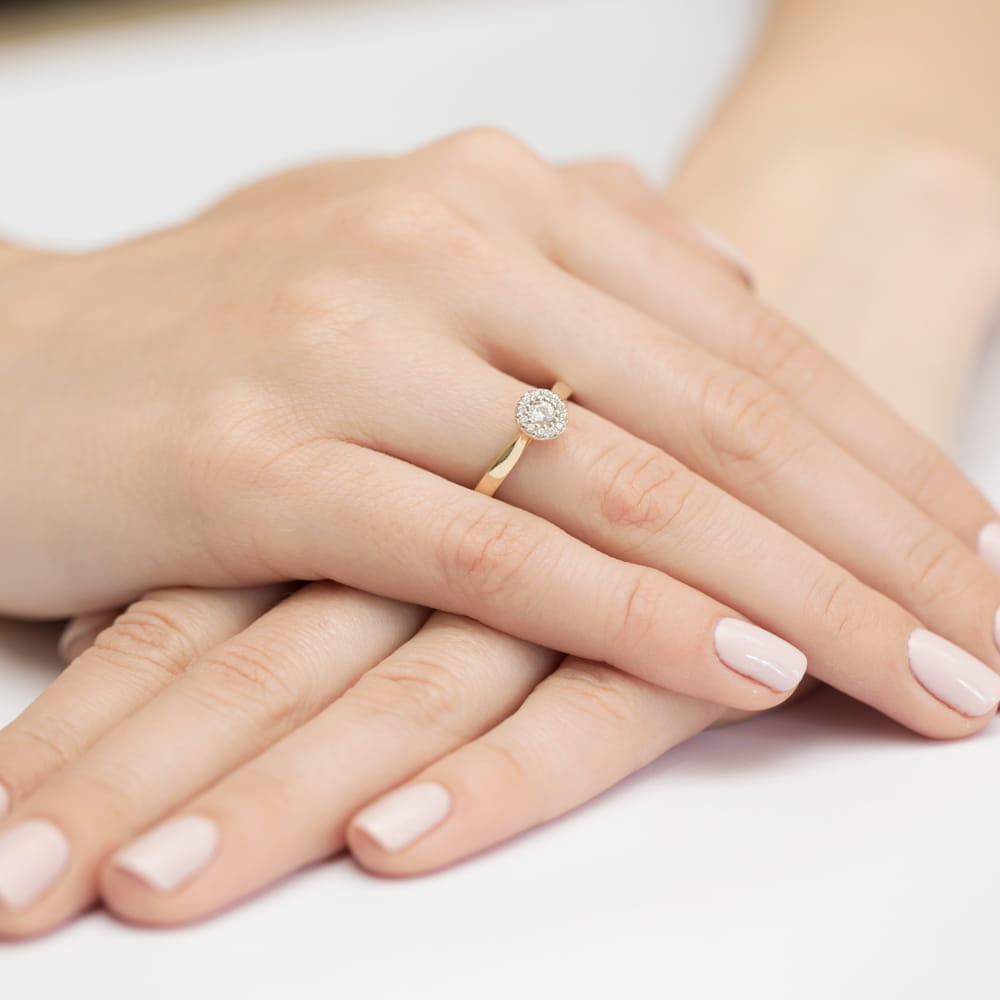 Inel Aur 9K cu Diamante Naturale 0.22 ct