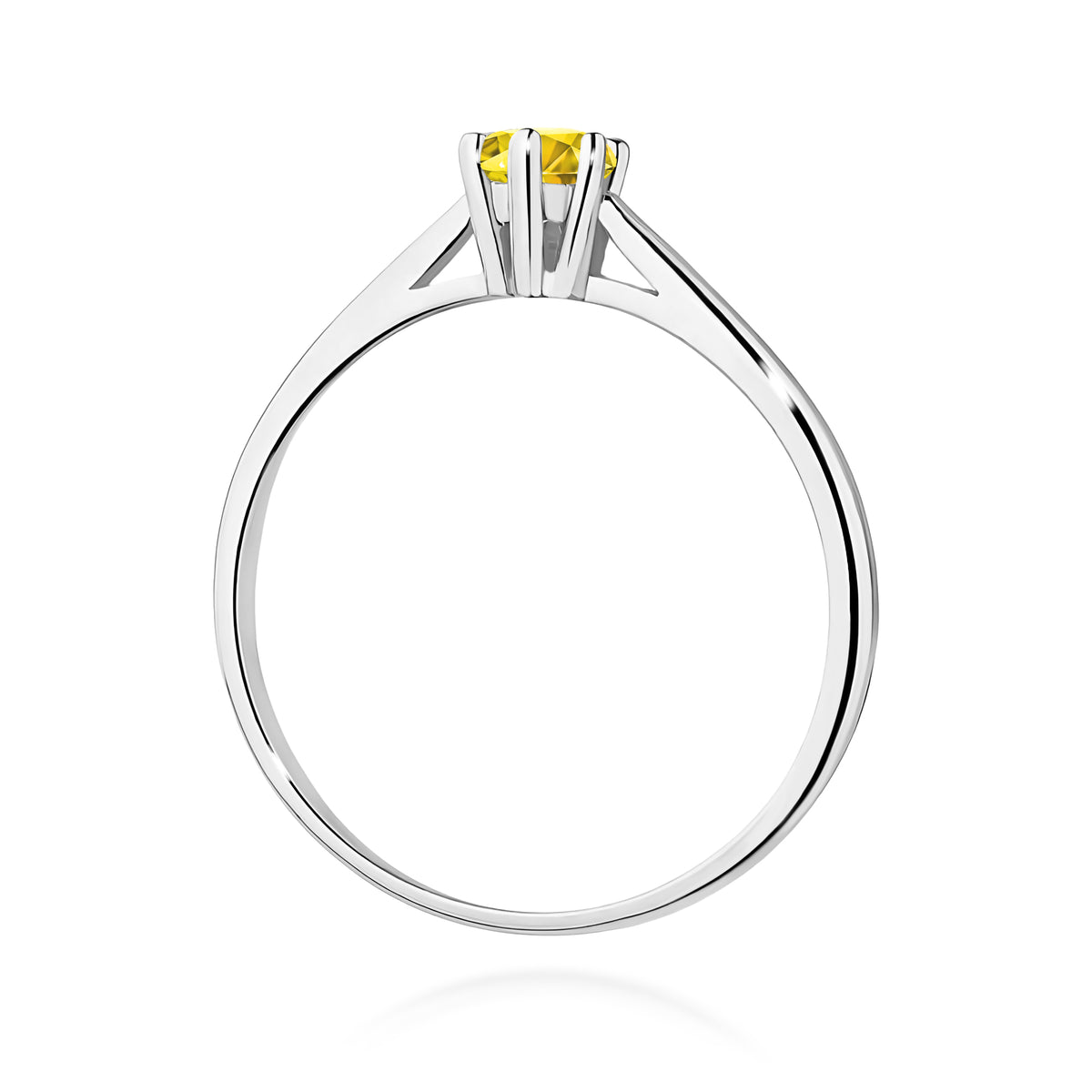 Inel Aur 14K cu Diamant Galben de Laborator 0.15 ct