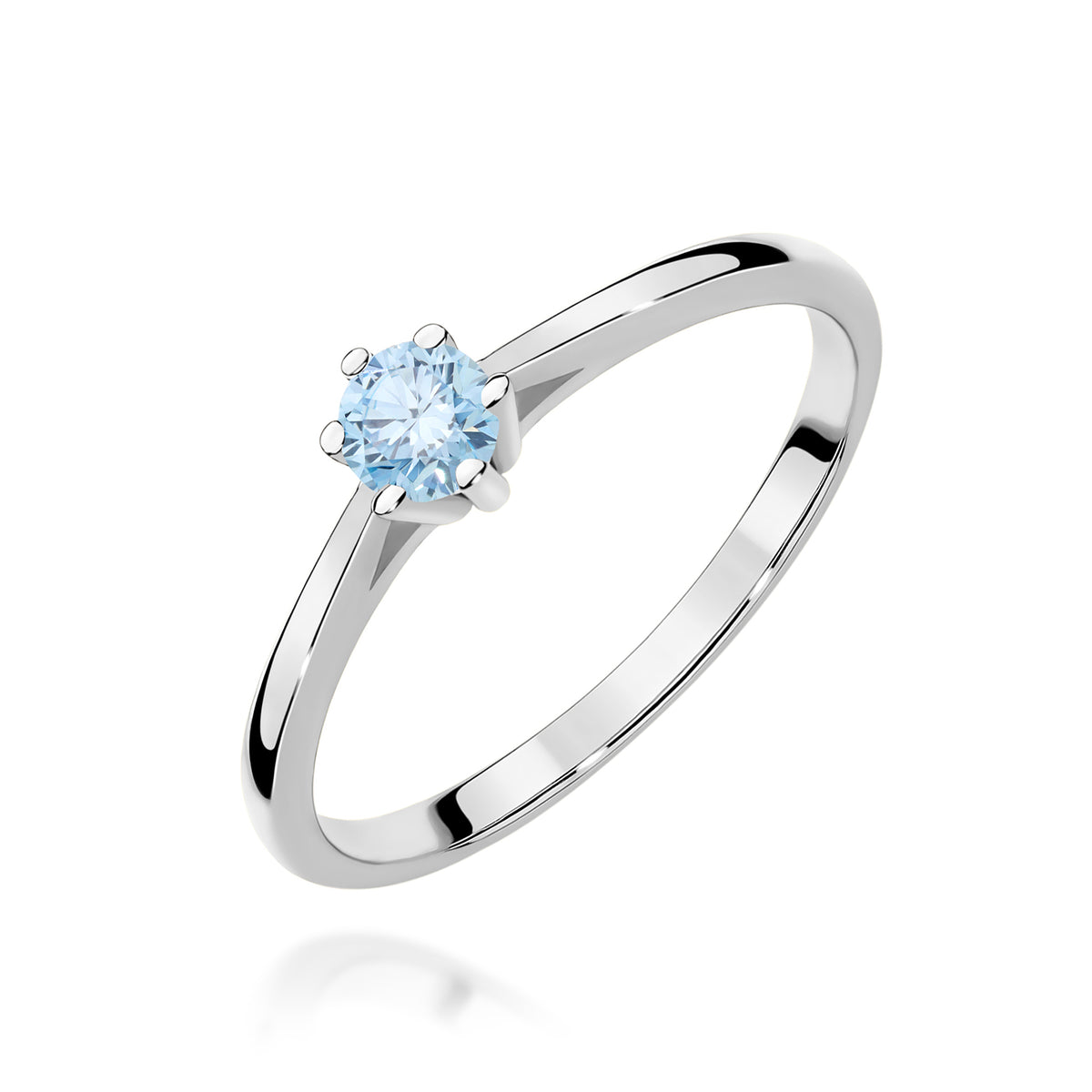 Inel Aur 9K cu Diamant Albastru de Laborator 0.15 ct
