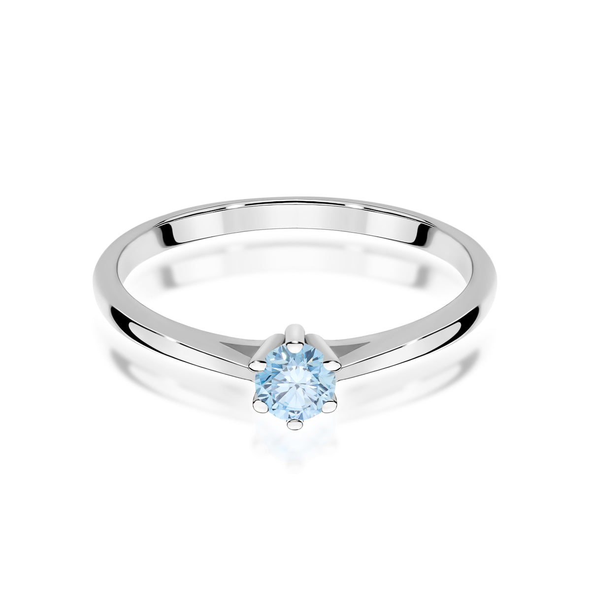 Inel Aur 9K cu Diamant Albastru de Laborator 0.15 ct