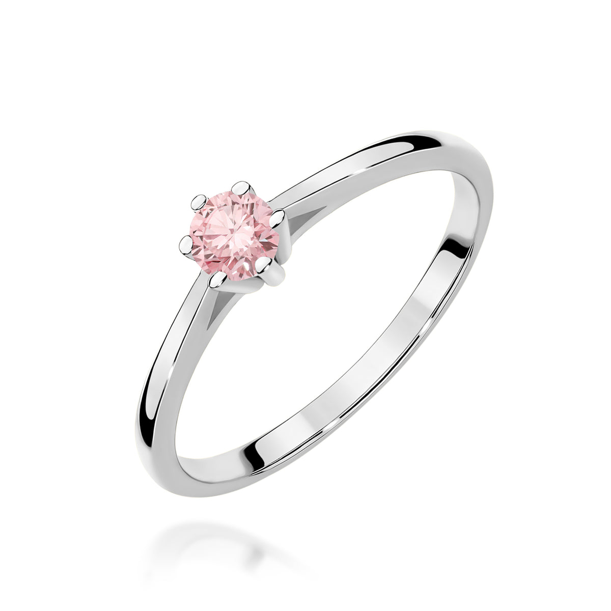 Inel Aur 9K cu Diamant Roz de Laborator 0.15 ct