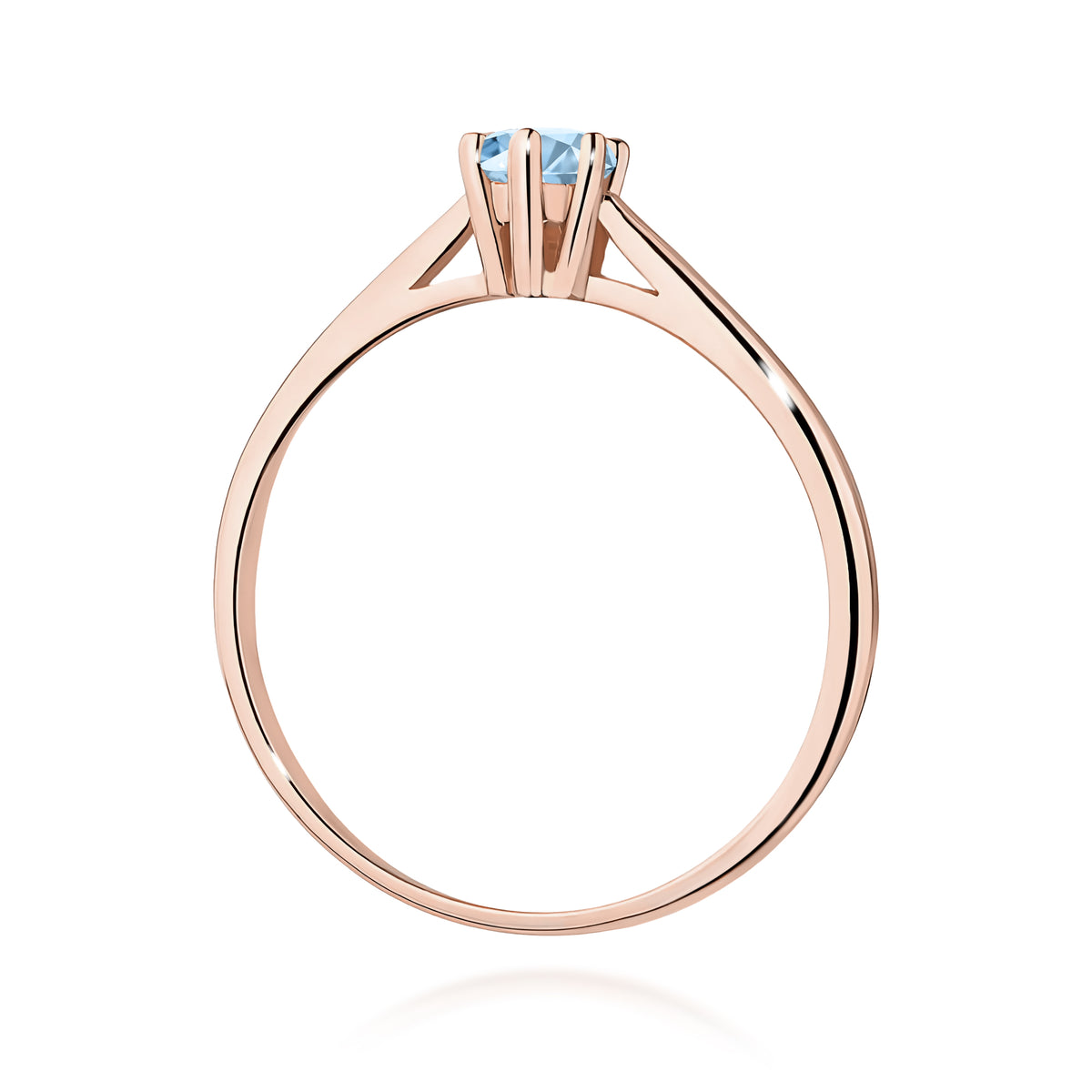 Inel Aur 14K cu Diamant Albastru de Laborator 0.15 ct