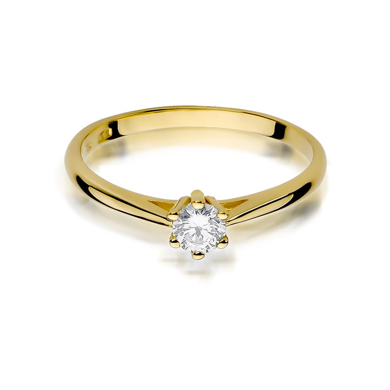 Inel Aur 9K cu Diamant Natural 0.15 ct
