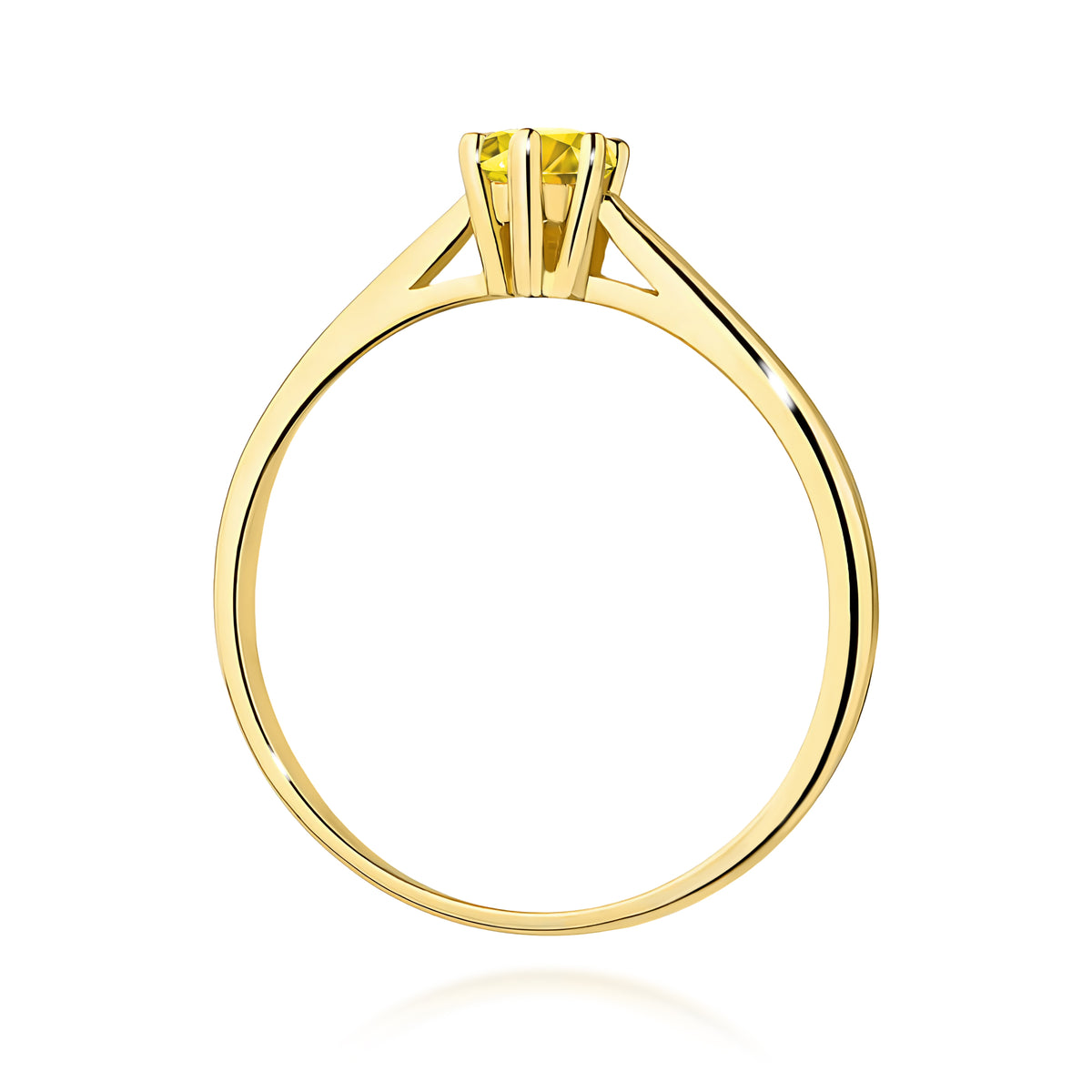 Inel Aur 9K cu Diamant Galben de Laborator 0.15 ct