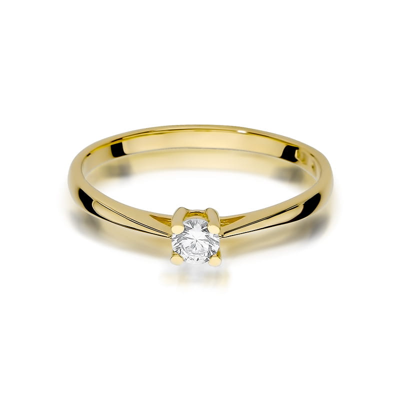 Inel Aur 9K cu Diamant Natural 0.15 ct