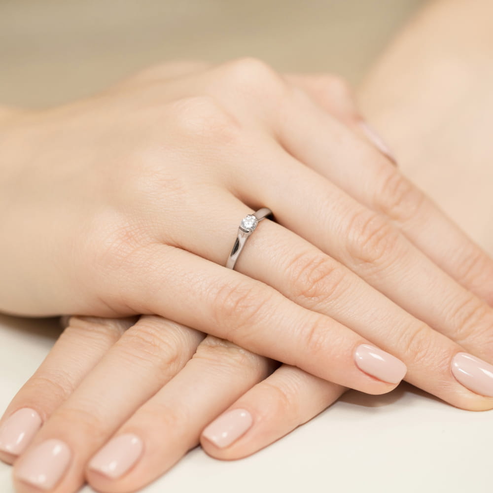 Inel Aur 9K cu Diamant Natural 0.15 ct