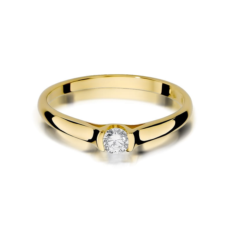 Inel Aur 9K cu Diamant Natural 0.15 ct
